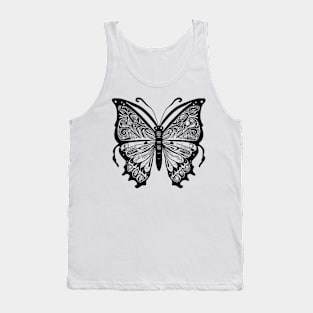 Butterfly zentangle black and white Tank Top